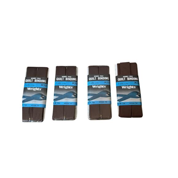 Wrights PC13 Mocha Double Fold Quilt Binding 3yds 50/50 Blend Set of 4 USA - Picture 1 of 5